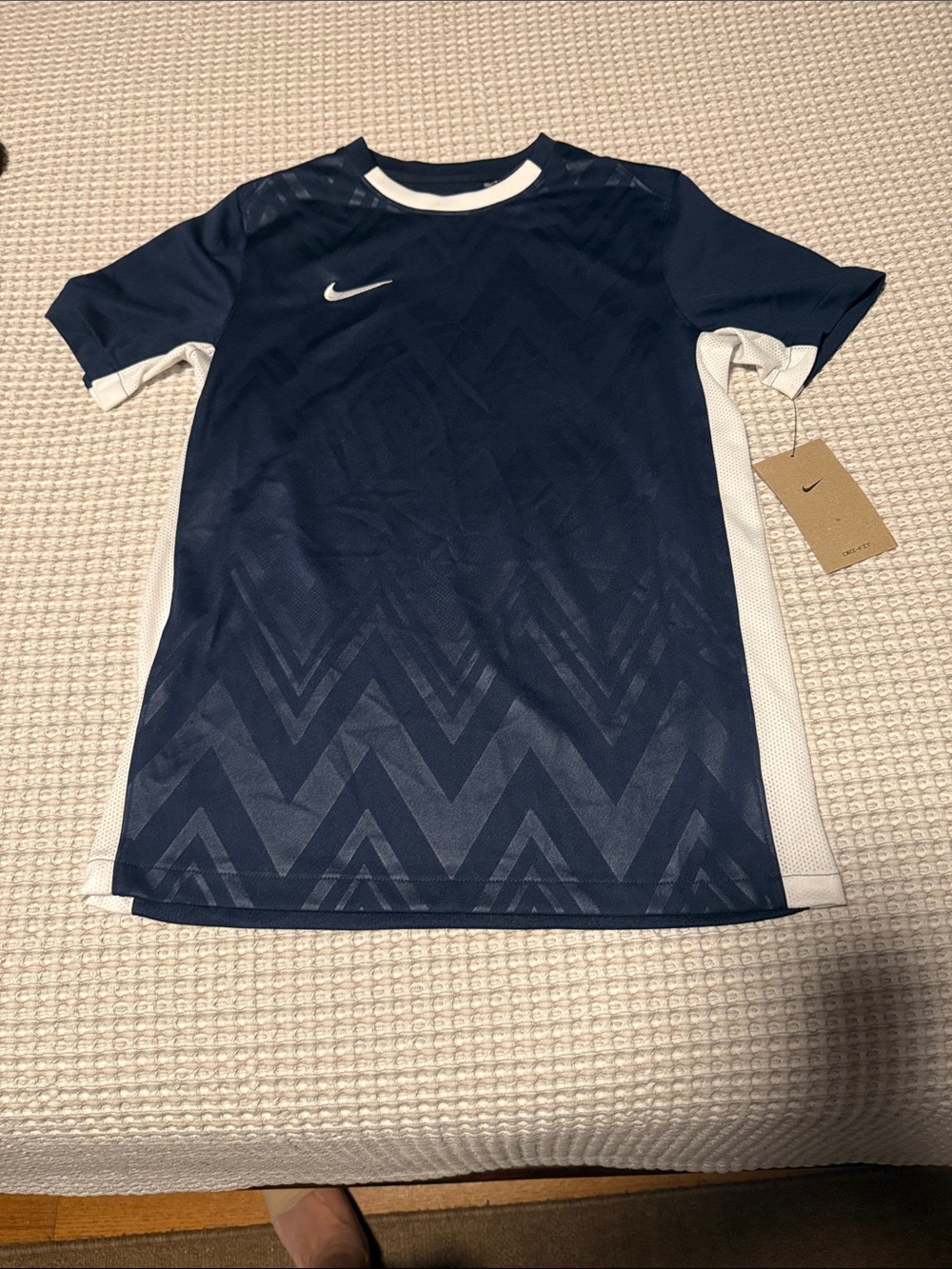 Nike Navy and White Performance Soccer Jersey